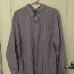 Men’s Izod Purple & Striped Dress Shirt Size XL/XG