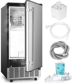 New Commercial Under Counter Ice Maker 80Lbs/Day, Stainless Steel