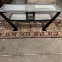Coaster Donlyn 50″ Metal TV Stand with Glass Shelves, Black