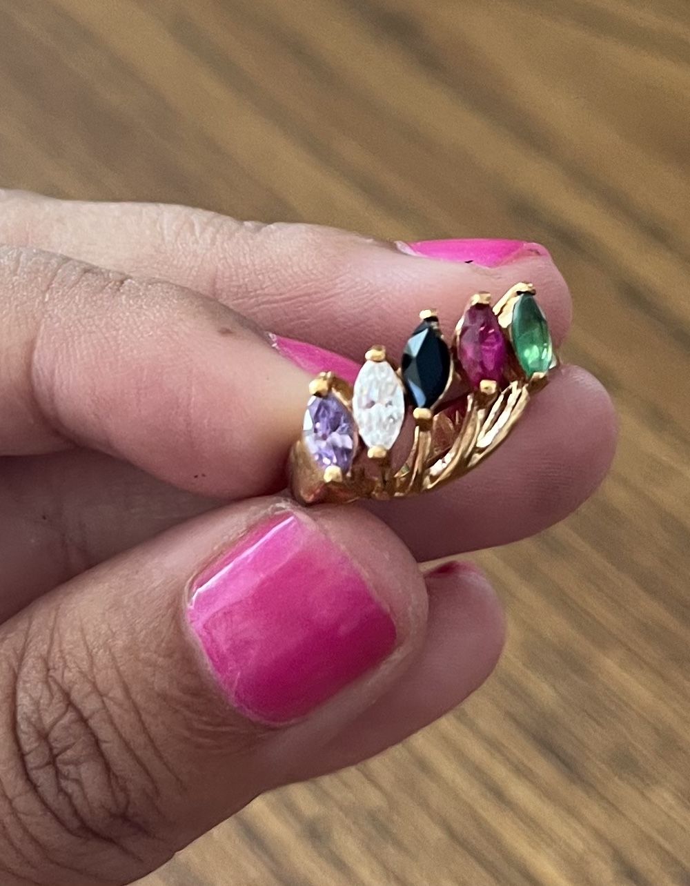 14k Gold Family + Mothers ring birthstone