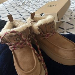 Ugg Women funkarra Cabin Cuff Chestnut Ankle Platform Shoes 