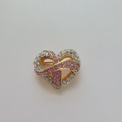 Swarovski Pin Brooch Crystal Authentic Breast Cancer Awareness Swan Logo