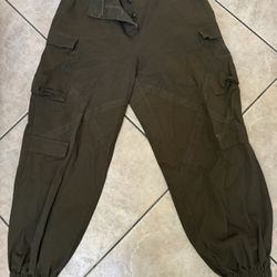 Olive Boyfriend Cotton Joggers