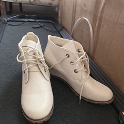 Cream Lace Up Boots - Worn Once
