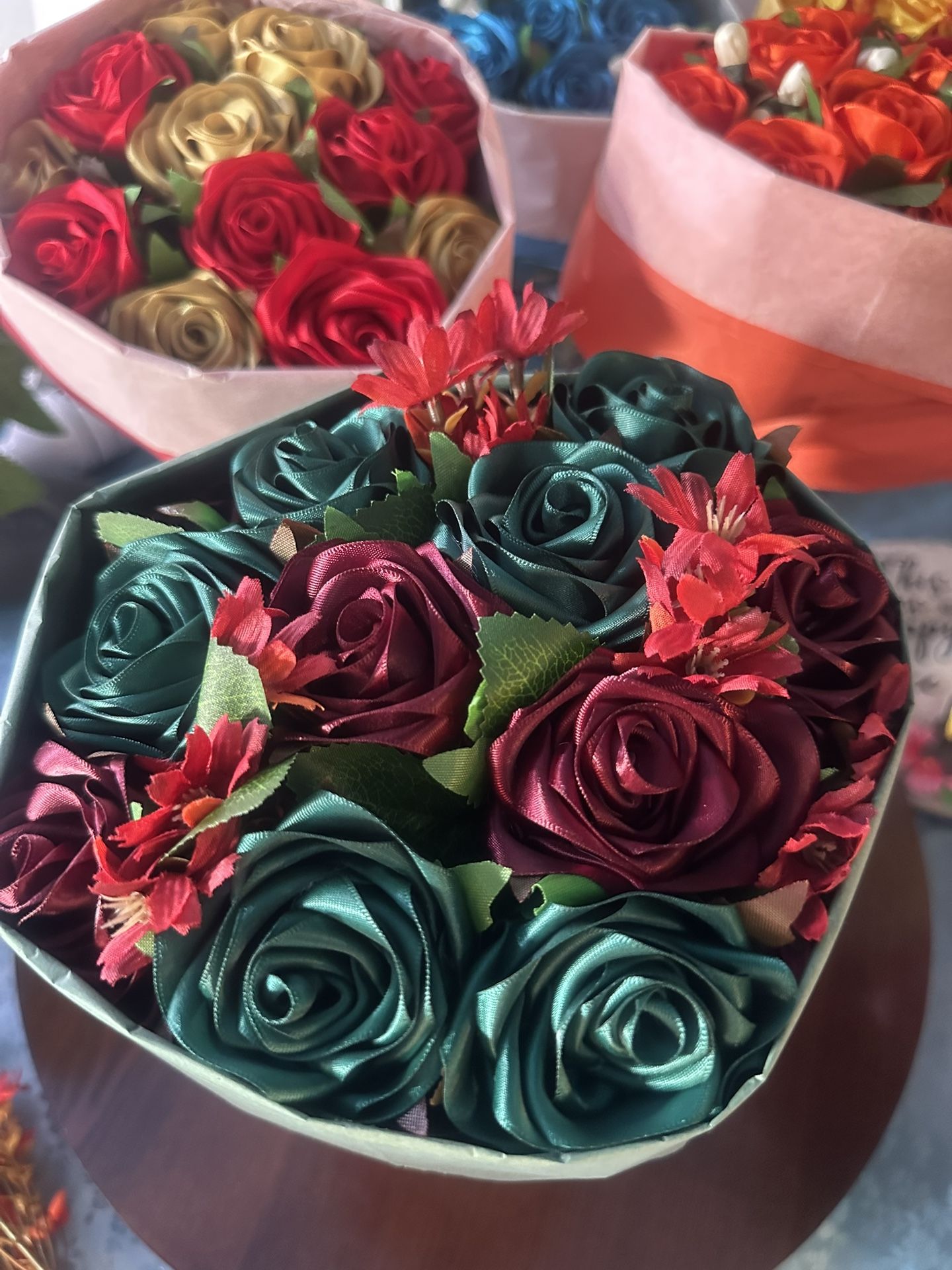 Handmade Holiday Ribbon Roses
