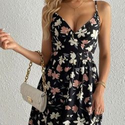 Women's Size Large (8/10) Floral Print Dress 