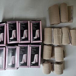10 Ea Multi Size Cotton Wraps And 8 Ea Zinc And Calamine Wraps