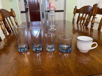 Blue Glassware set - 5 mugs, 20 glasses (4 sizes)