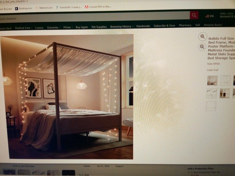 Full Size Metal Canopy Bed Frame