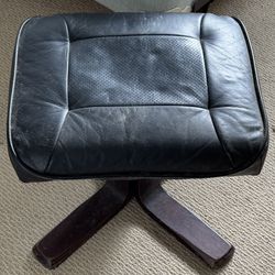Black Leather Footstool