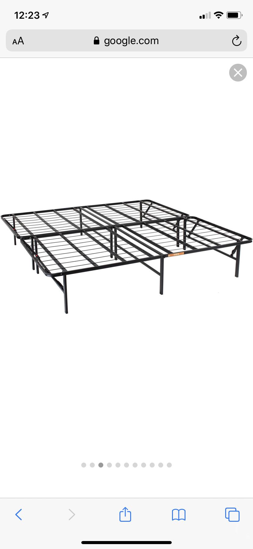 Metal platform queen bed frame