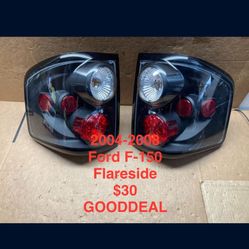 #OT53 FIT 2004-2008 Ford F-150 F150 Flareside JDM Altezza Style Black Halogen Taillight Tail Lights Pair Set