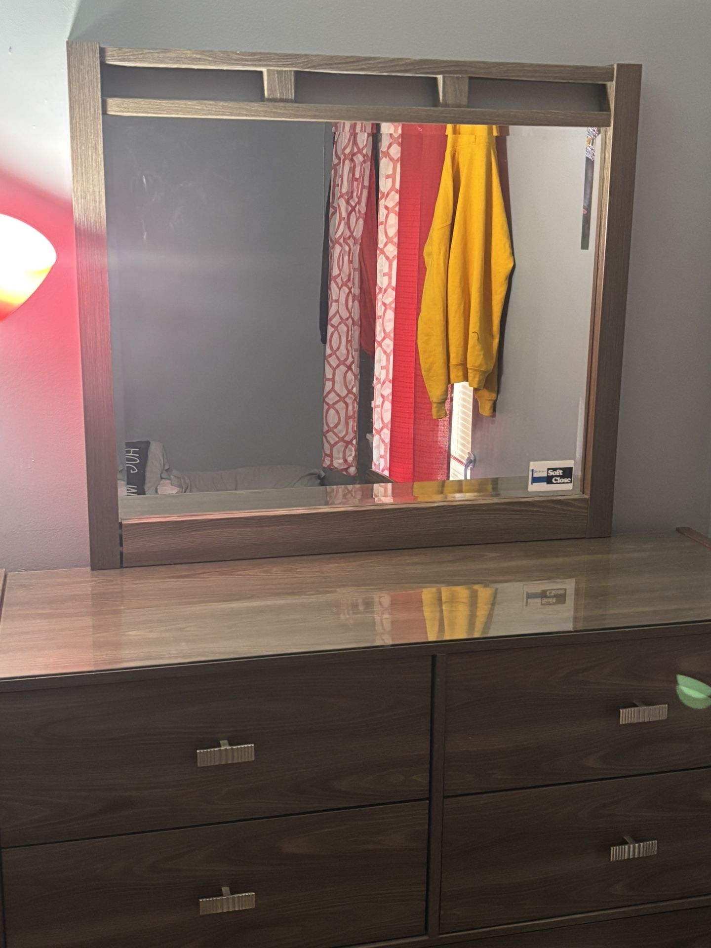 2 Grey Wooden Dresser & Night Stand  White insides 