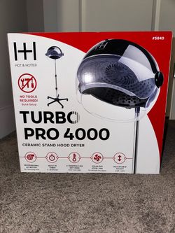 Hot & Hotter Brand New Ceramic Turbo Pro 4000 Hood Dryer Black