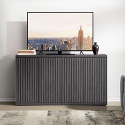 SC112A1CBKY0772 set of 2 Buffet Cabinet with Storage Accent Sideboard Modern Credenza with Doors & Shelves Fluted Media Console Mid Century Coffee Bar