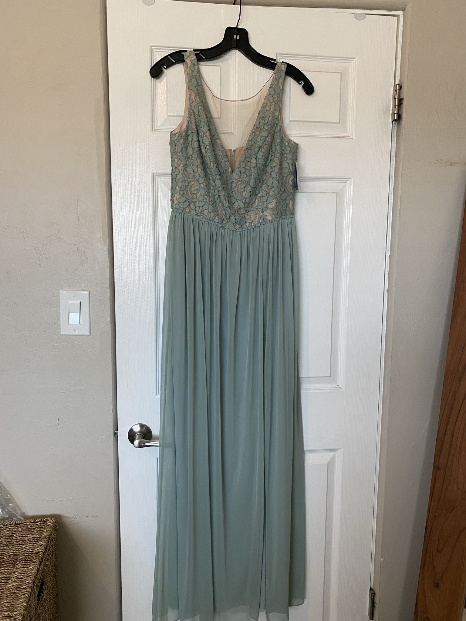 Sage bridesmaid Dress David’s Bridal