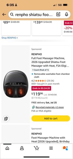 Amazing deal Like new Renpho heat pulse intense foot 🦶 massager