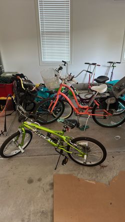 2 Adults Bikes & 2 kid bikes + scooters