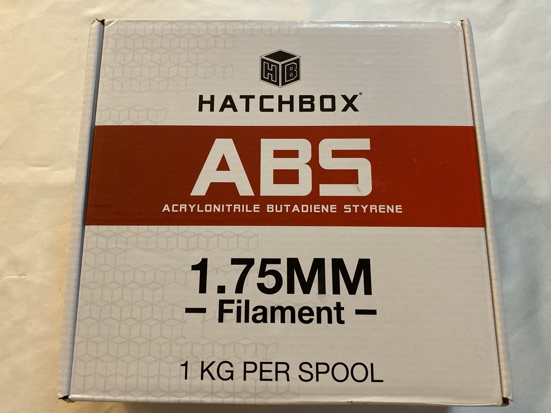 Hatchbox ABS 3D printer filament 1kg spook true white