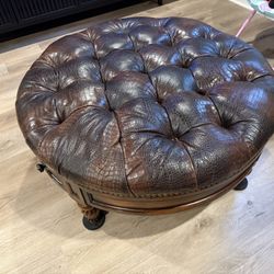 Leather Ottoman 