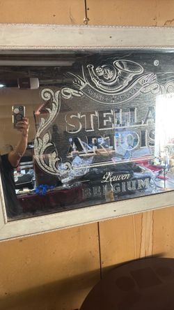 Stella Artois Etched Bar Mirror