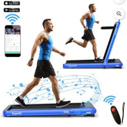 Brand new in the box  4.75HP 2 In 1 Folding Treadmill W/Remote APP Control Navy