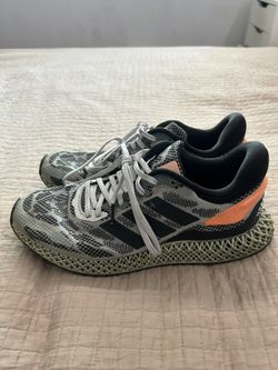 adidas 4D Run 1.0 White Signal Coral Black Grey Athletic Shoes. Men's 8.5