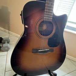 Yamaha FX335C Dreadnought Accoustic Electric Guitar Plus Accessories 