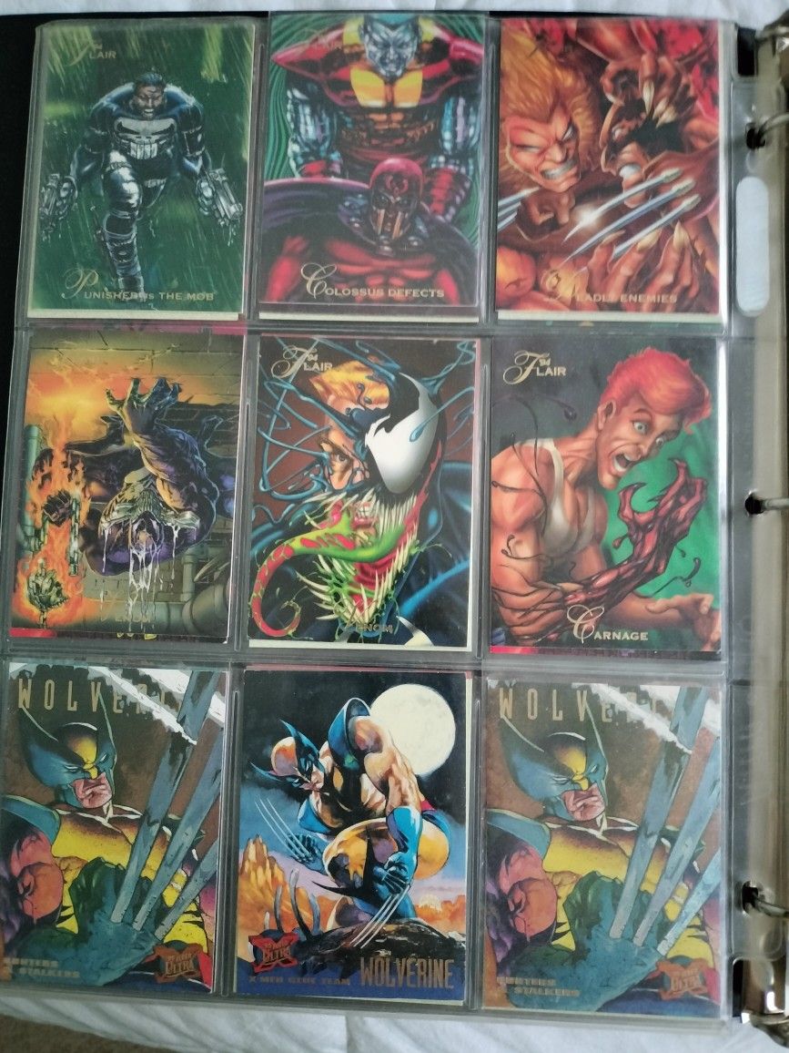 323 Fleer Marvel Trading Cards 19 Pages 9 Slots On Each Side Make Offer