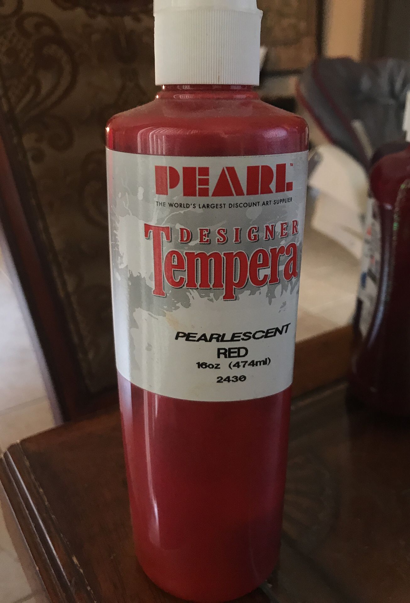 Pearl Tempera pearlescent red 16oz bottle