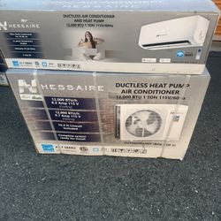 Hessaire DIY 22 SEER2 12,000 BTU Wi-Fi 1-Ton Ductless Mini Split Air Conditioner and Heat Pump Variable Speed Inverter-115-Volt