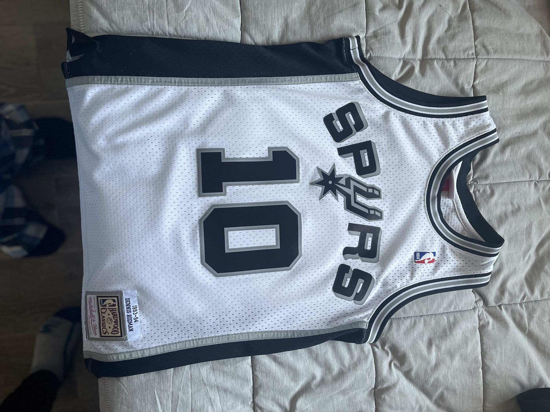 Spurs Ness Dennis Rodman Jersey White (M)