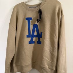 Antigua LA Dodgers Crewneck Sweatshirt Khaki Cream XL Women’s Oversized
