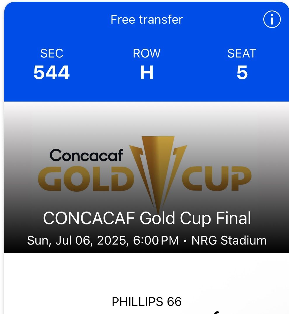 Gold Cup Ticket