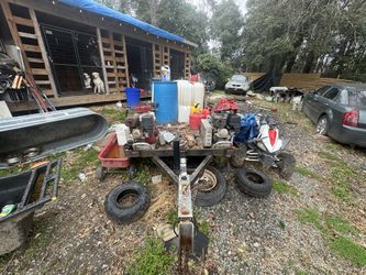 Power Washer Machine With All Essentials Tools And Open 14 Foot Double Axel Trailer