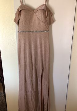 Gold shimmery City Triangles long dress