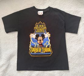 Vintage Disney Tower of Terror Polo Black Kids S Mickey I Survived- Very Rare