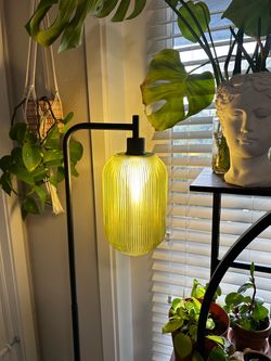 Floor Lamp with Olive Green Shade