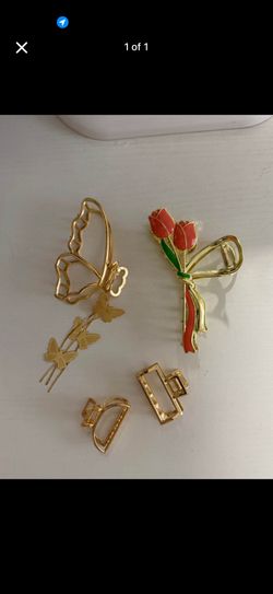 Gold hair clips