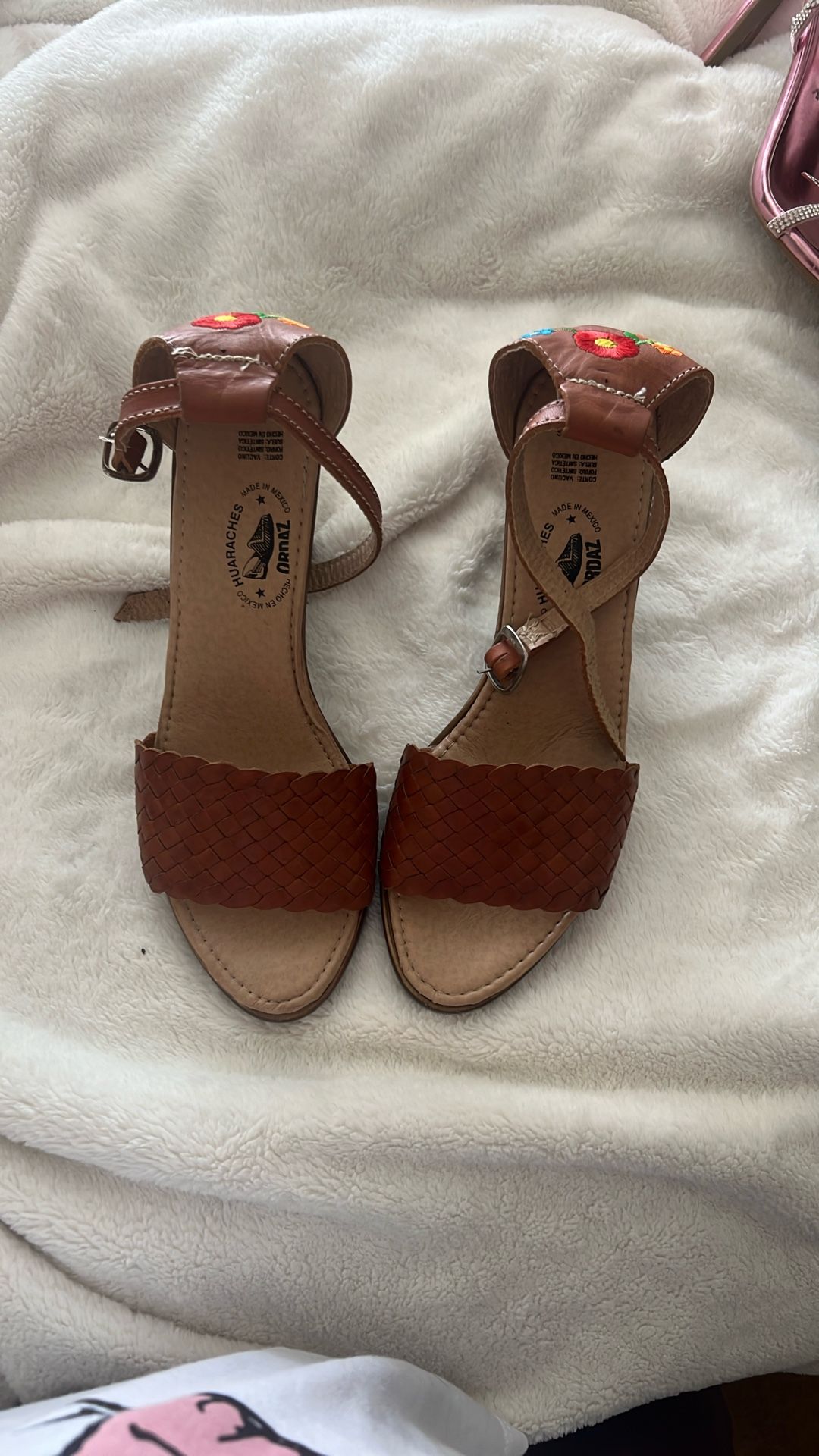 All Leather Mexican Strap Heels