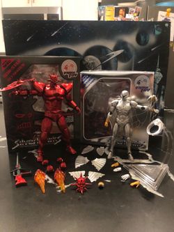 Silverhawks Ramen Toy Quicksilver and Mon*Star Complete SH01/SH02