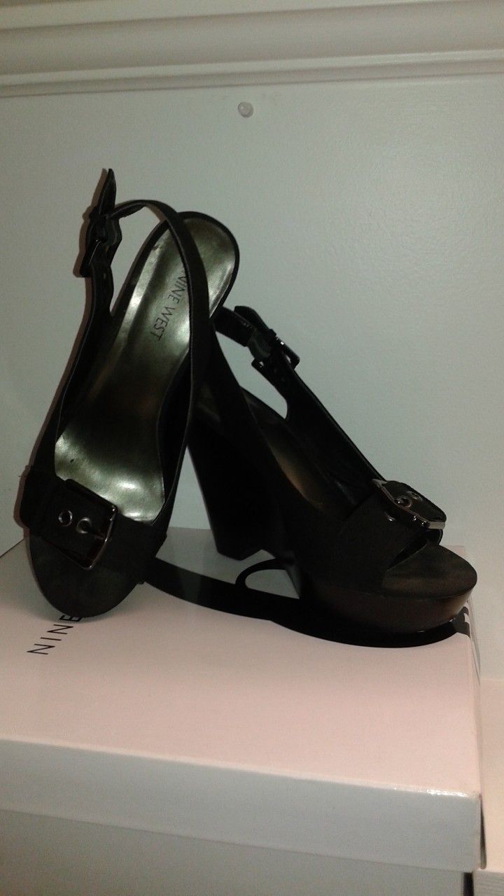 Black Nine West Wedges Size 8