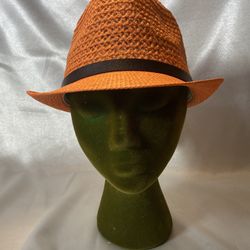 Orange Fedora Hat by Tickled Pink - Unisex M