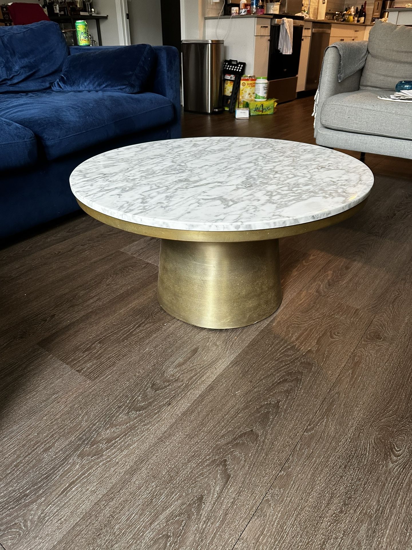 West Elm White Marble Coffee table