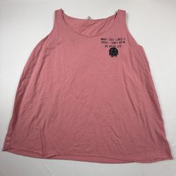 Live and Tell Pink Cotton Tank Top with Graphic Print