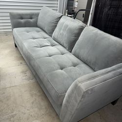 Modern Grey Tufted Sofa