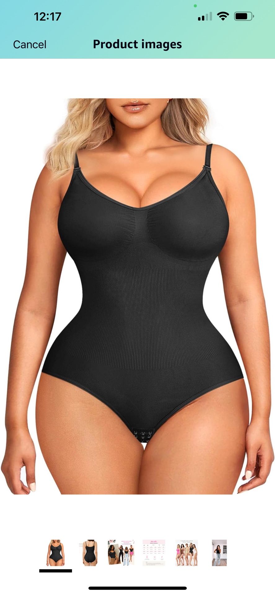 BRABIC Womens' Seamless Sleeveless V-Neck Bodysuit Shapewear Tummy Control Size XS