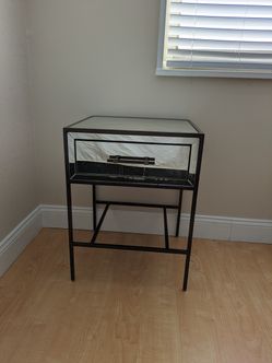Weet Elm Mirrored Night Stand 