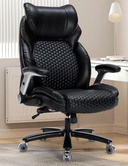 Black Executive Office Chair with Flip Armrests