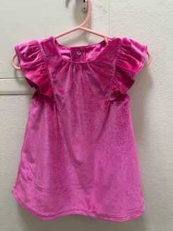 Baby Cat & Jack Pink Velvet Ruffle Dress